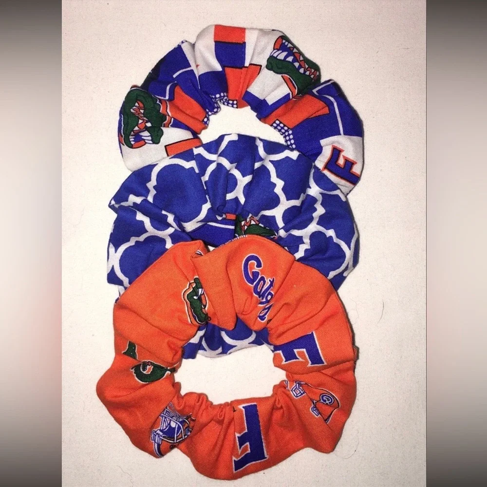 NWT UF University of Florida Gators Hair Scrunchies Wristbands 3 Pack